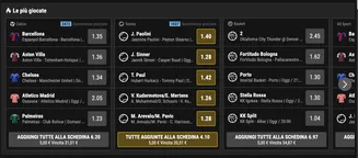 Le più giocate su BWIN: scommesse popolari su Barcellona, Sinner, Atletico Madrid e altro ancora Le scommesse più giocate su BWIN: calcio, tennis e basket con quote aggiornate e schedine pronte